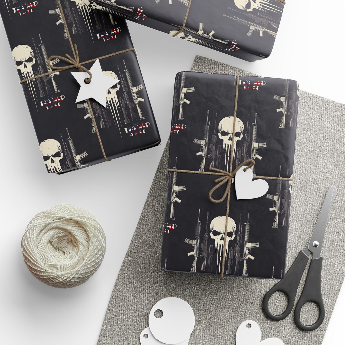 Trump and skulls Wrapping Papers