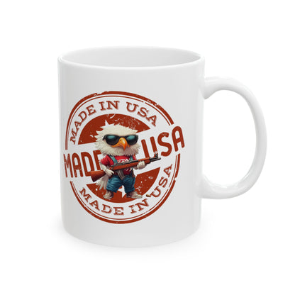 Made in America patriotic print Ceramic Mug, (11oz, 15oz)