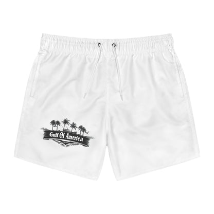Gulf Of America Swim Trunks with Trump Print - Casual Beachwear for Summer Fun