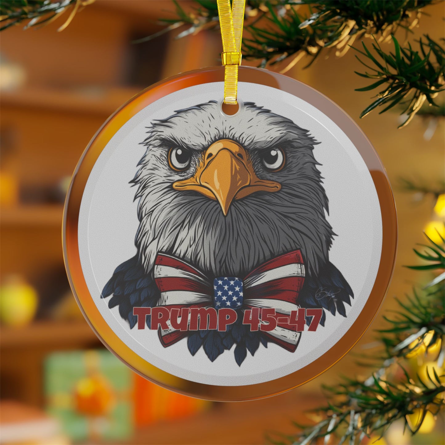 Trump 45-47 Glass Ornaments