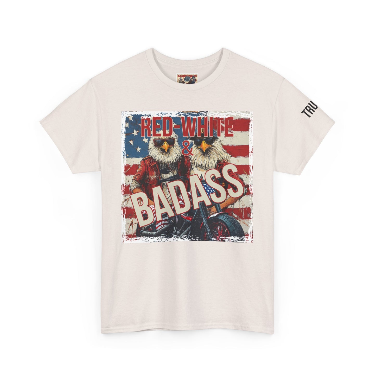 Red white and baddass trump print,Unisex Heavy Cotton Tee