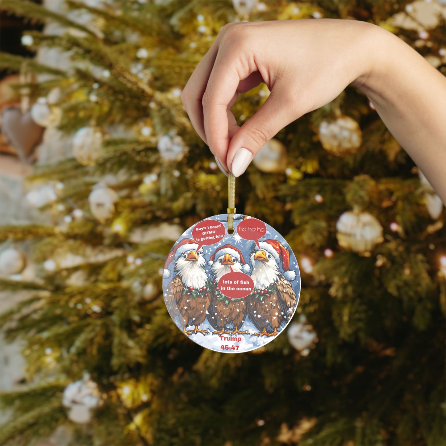 Trump Christmas ornament Glass Ornaments