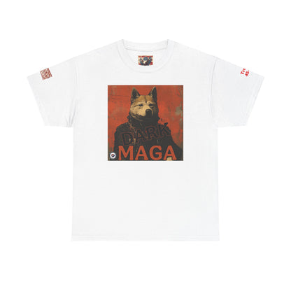 Dark MAGA d.o.g.e patriotic print, Unisex Heavy Cotton Tee