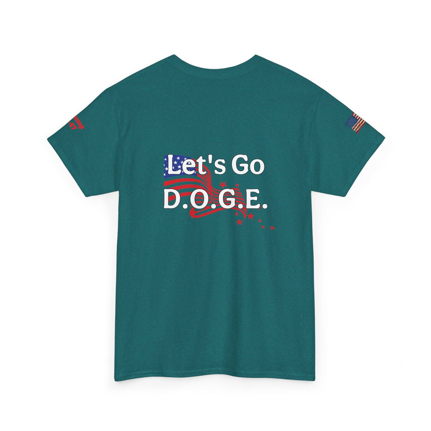 Dark MAGA d.o.g.e patriotic print, Unisex Heavy Cotton Tee