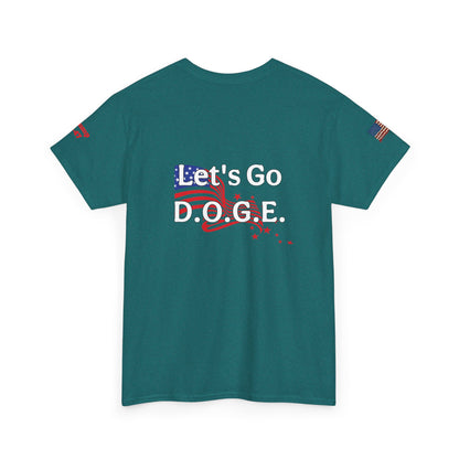 Dark MAGA d.o.g.e patriotic print, Unisex Heavy Cotton Tee