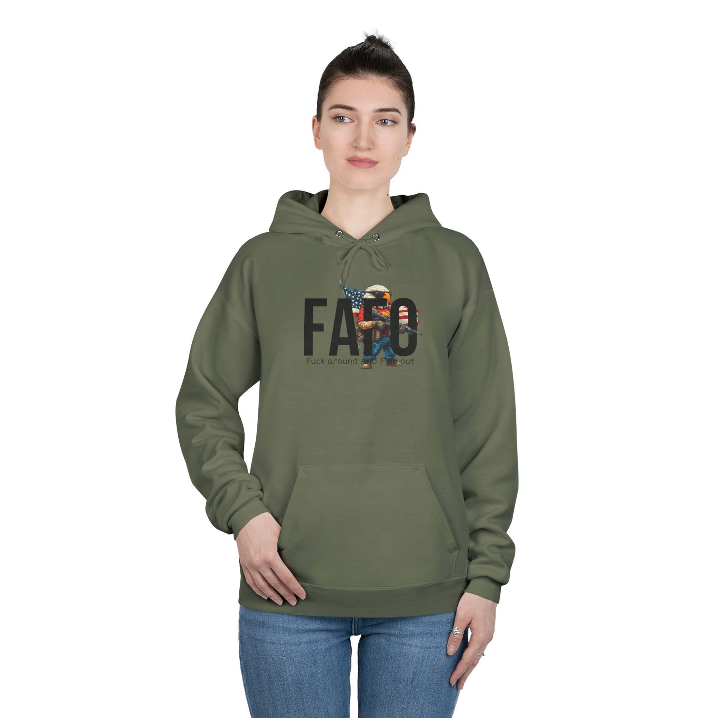 FAFO Trump print, Unisex EcoSmart® Pullover Hoodie Sweatshirt