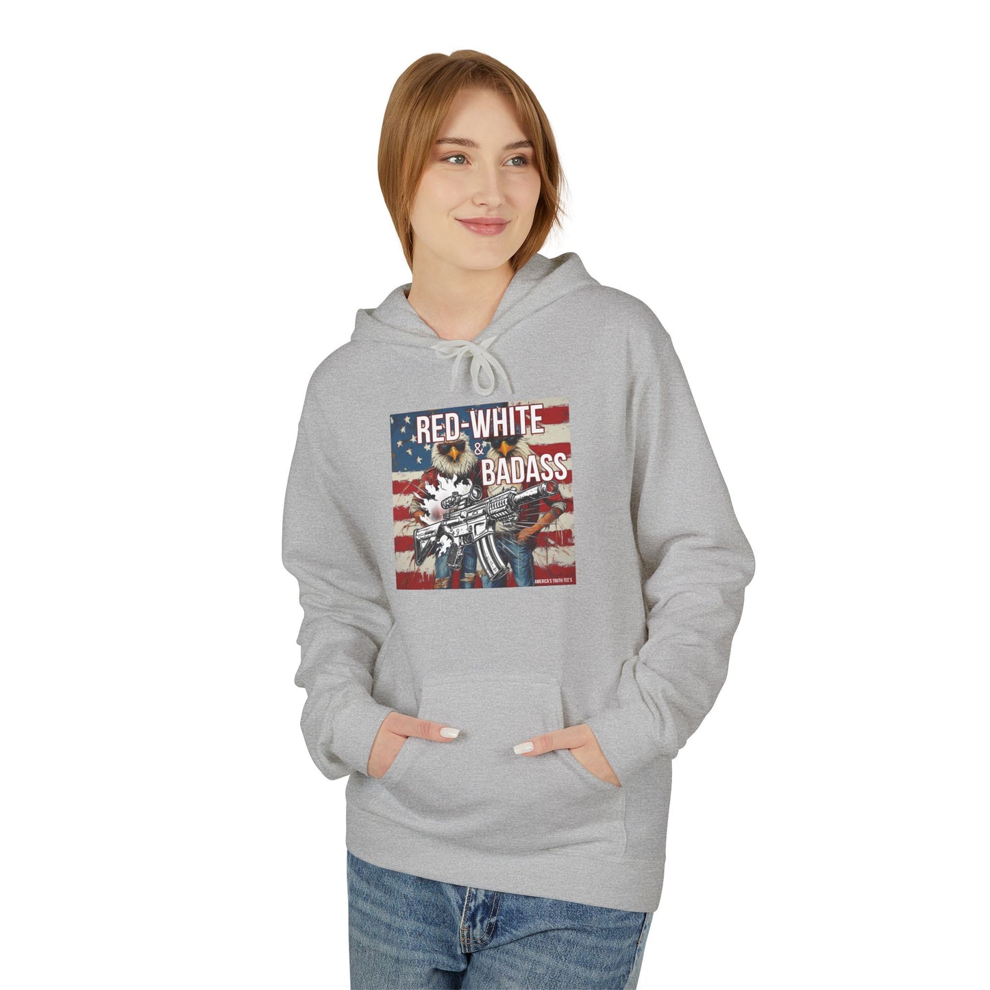 Red white and BA, trump printUnisex Midweight Softstyle Fleece Hoodie