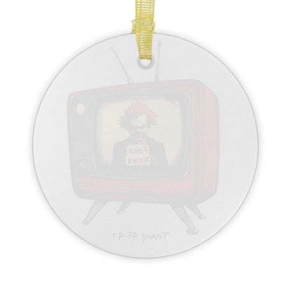 Fake news/ trump 45-47 Glass Ornaments