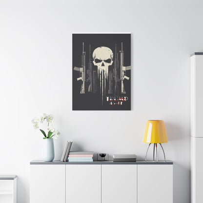 Trump print with skulls and guns, Matte Canvas, Stretched, 1.25"