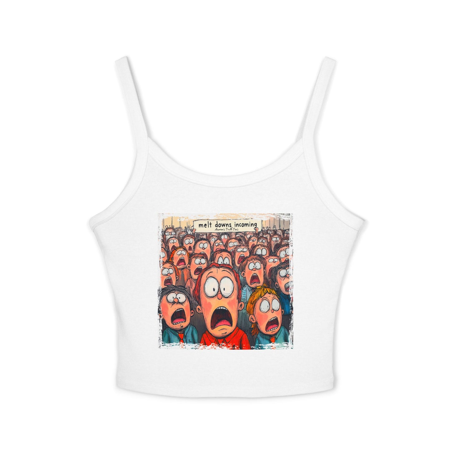 Meltdowns Incoming patriotic print in a Women's Spaghetti Strap Tank Top