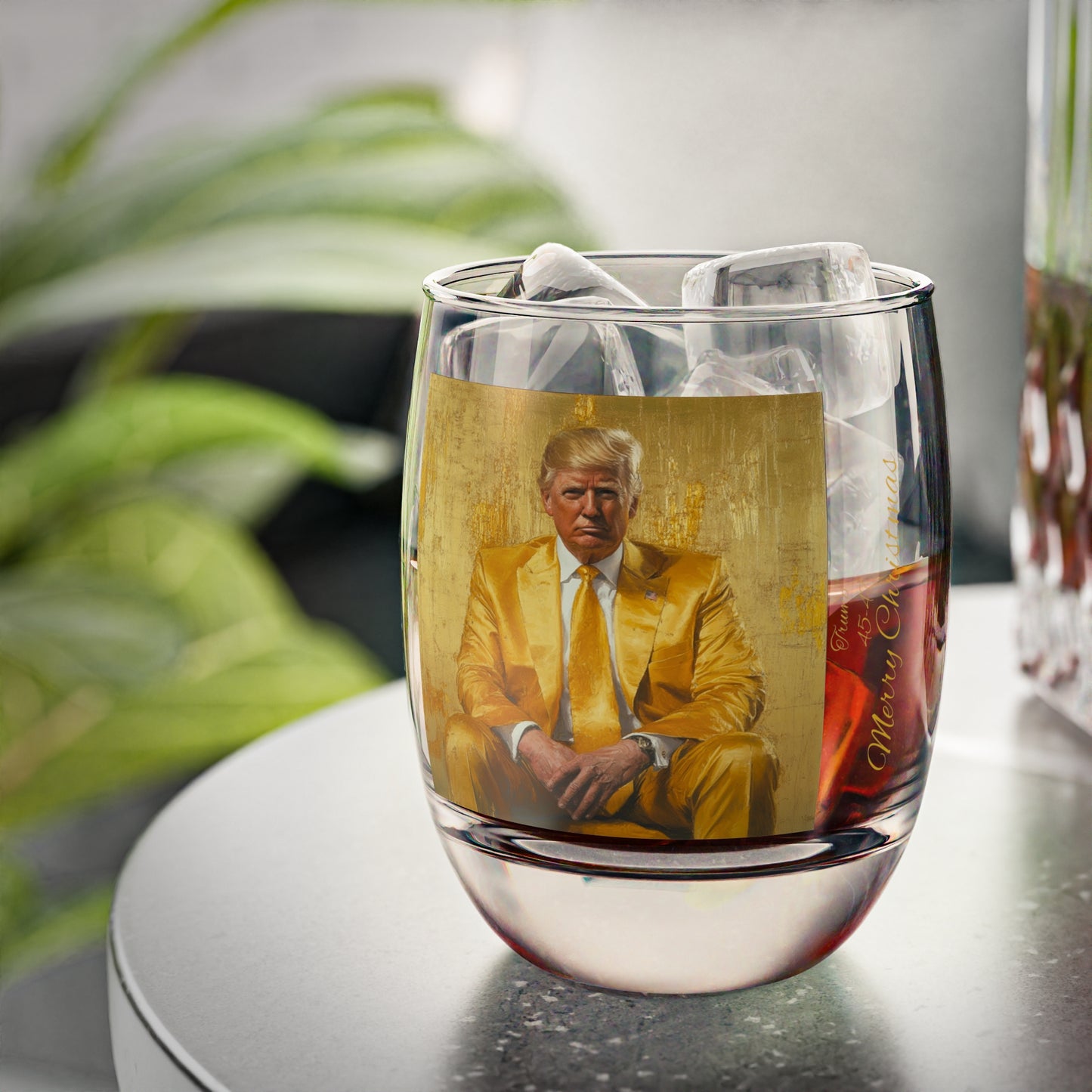 Trump merry Christmas Whiskey Glass