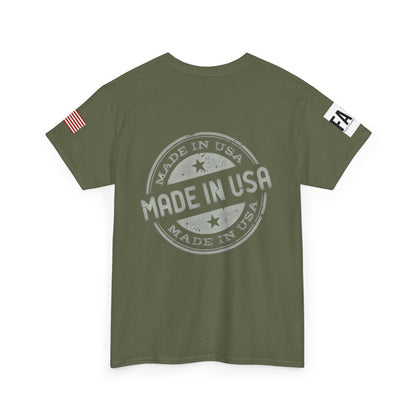 R- patriotic red white and badass trump print, Unisex Heavy Cotton Tee