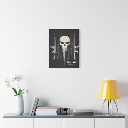 Trump print with skulls and guns, Matte Canvas, Stretched, 1.25"