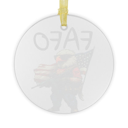 FAFO trump 45-47 Glass Ornaments