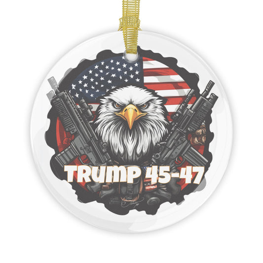 Trump 45-47 Glass Ornaments