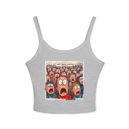 Meltdowns Incoming patriotic print in a Women's Spaghetti Strap Tank Top