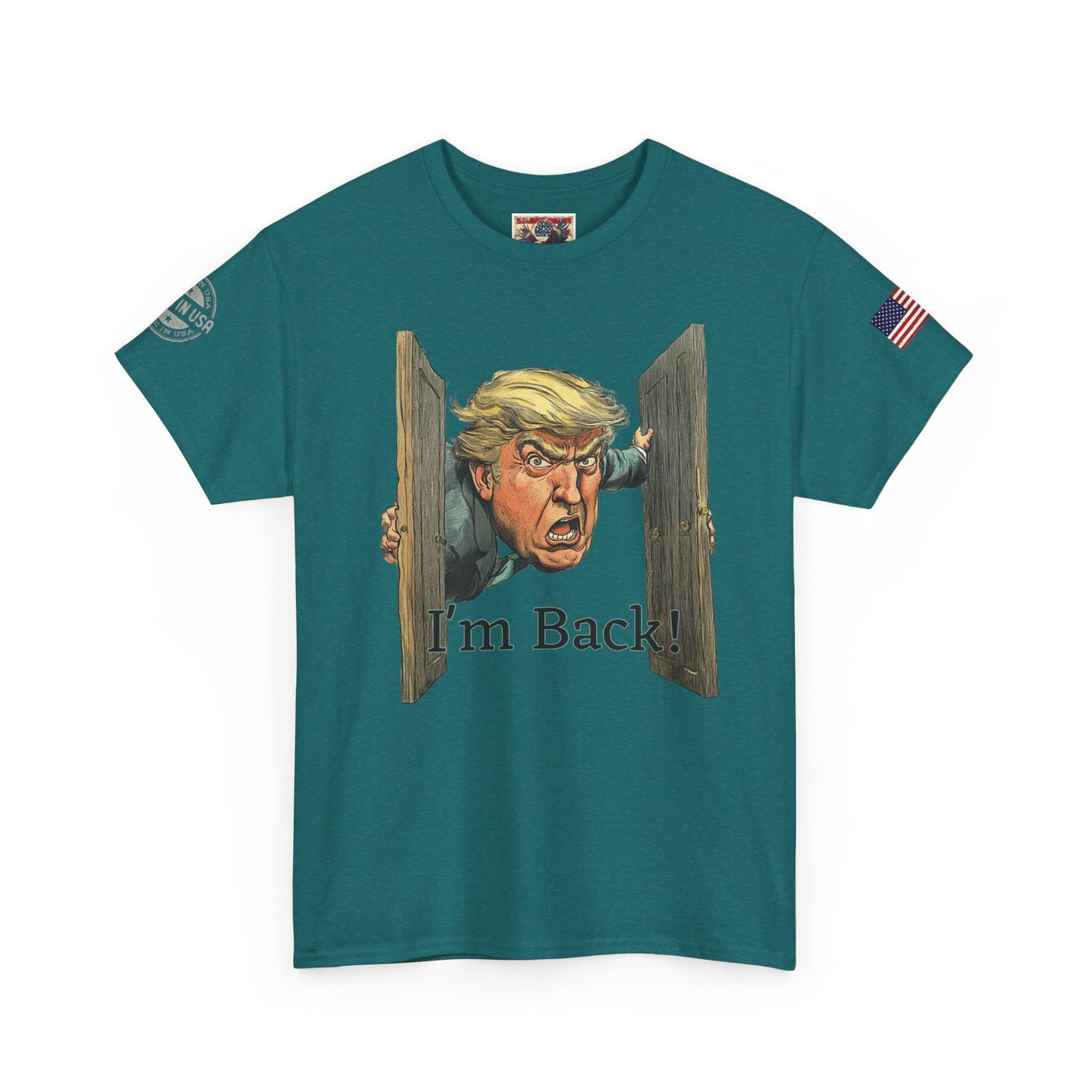 Comical Political Tee - 'I'm Back!' Trump 45-47 Unisex Heavy Cotton Tee