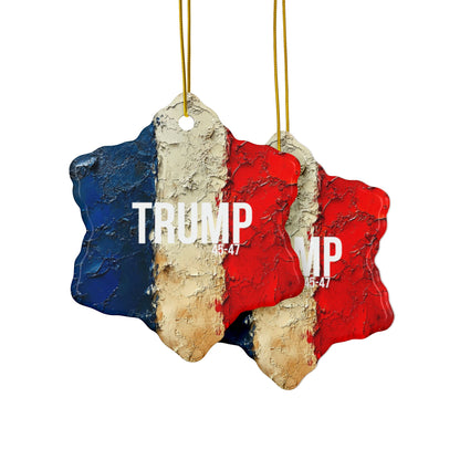 Red white and blue trump print Ceramic Ornaments, 2-Side Print, (1pc, 3pcs, 5pcs, 10pcs)