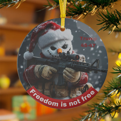 Trump Christmas Glass Ornaments