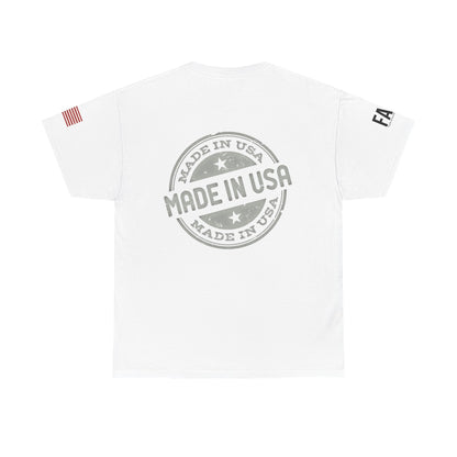 R- patriotic red white and badass trump print, Unisex Heavy Cotton Tee