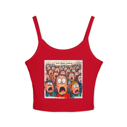 Meltdowns Incoming patriotic print in a Women's Spaghetti Strap Tank Top