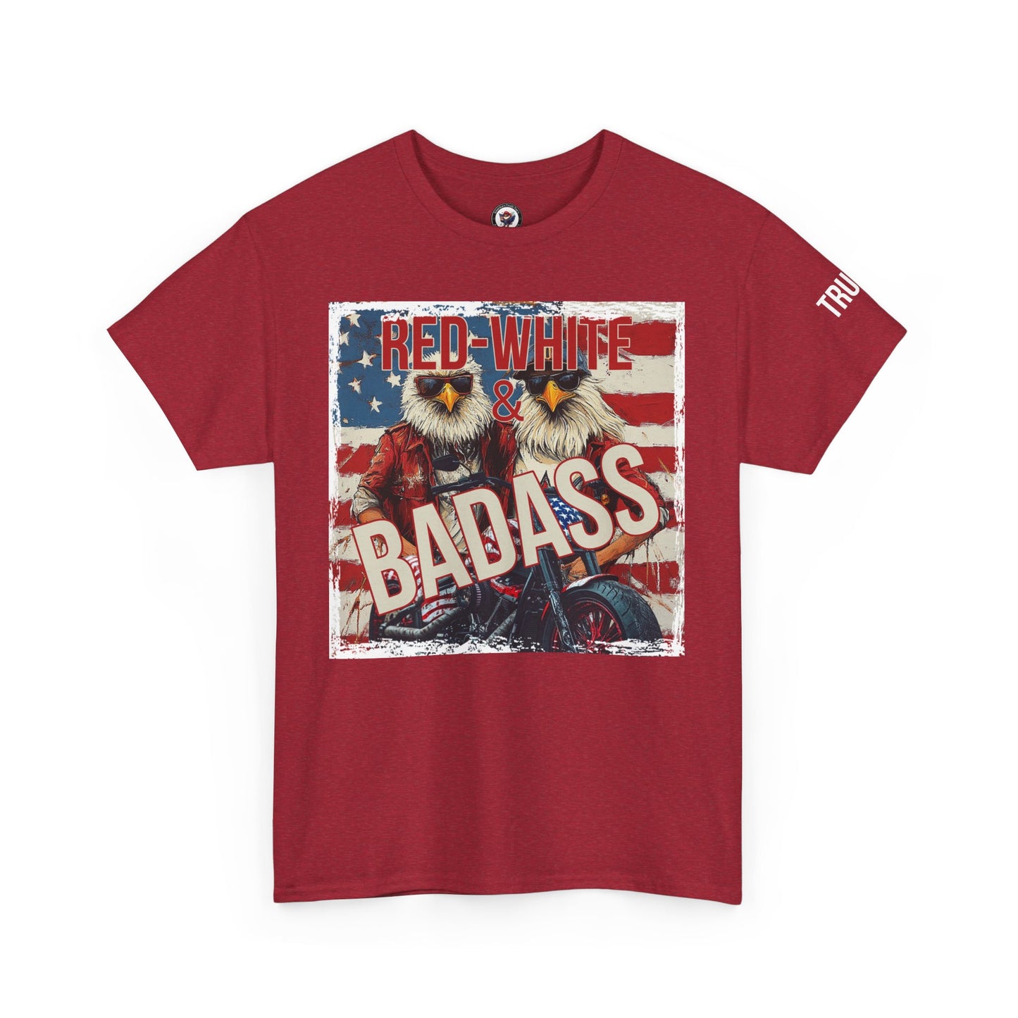 Red white and baddass trump print,Unisex Heavy Cotton Tee