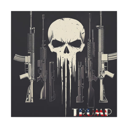 Trump print with skulls and guns, Matte Canvas, Stretched, 1.25"