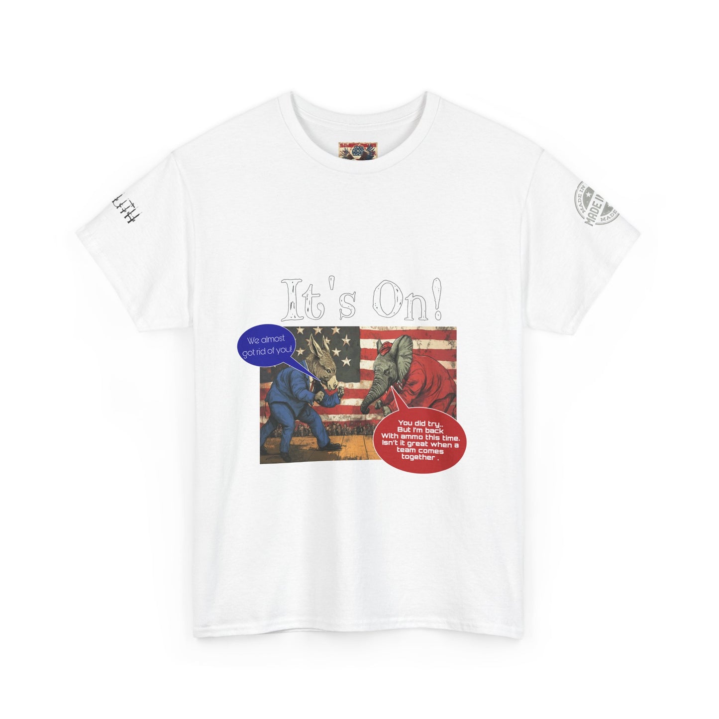 It’s on political, cartoon, print, Unisex Heavy Cotton Tee