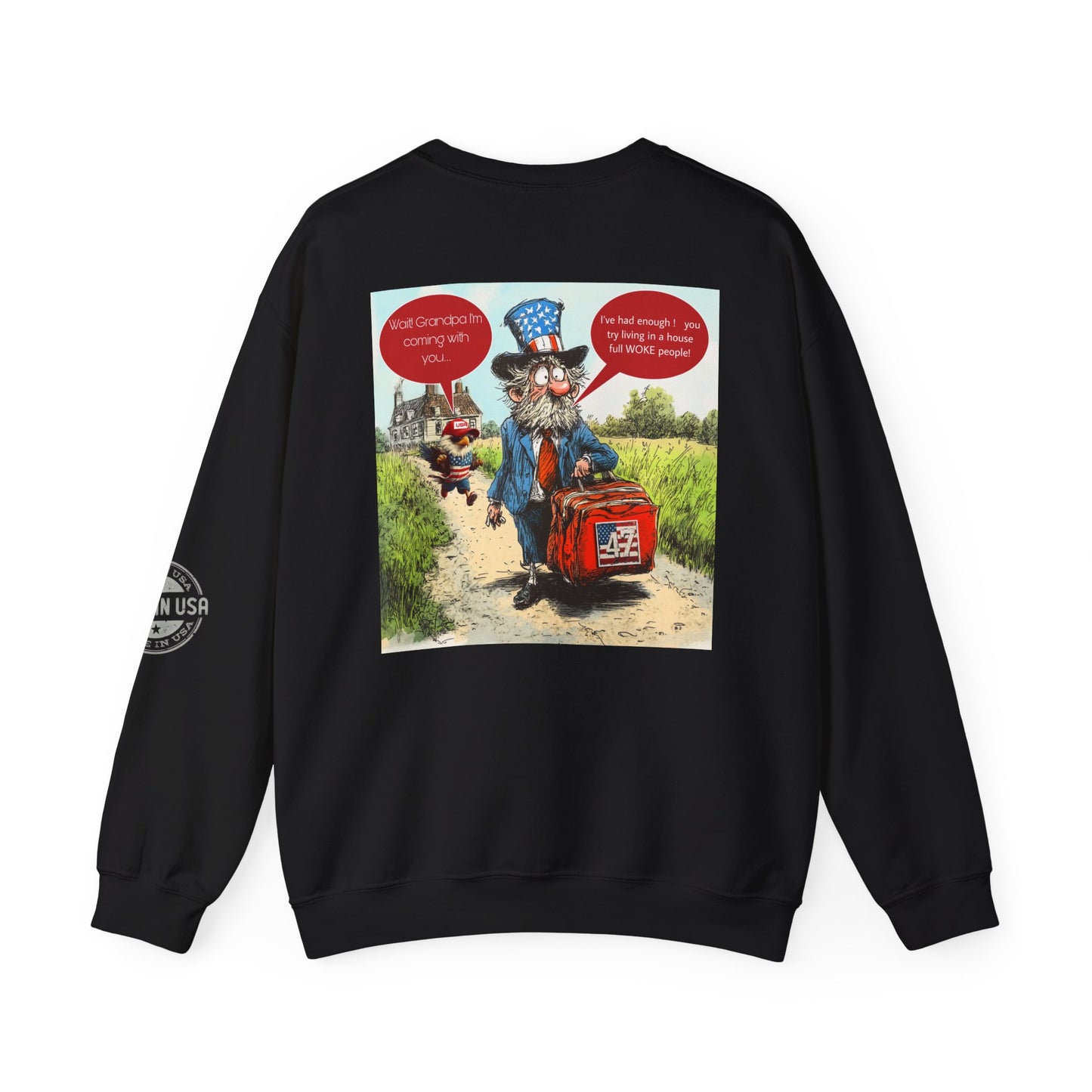 Political cartoon, Unisex Heavy Blend™ Crewneck Sweatshirt