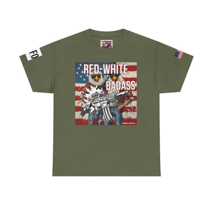 R- patriotic red white and badass trump print, Unisex Heavy Cotton Tee