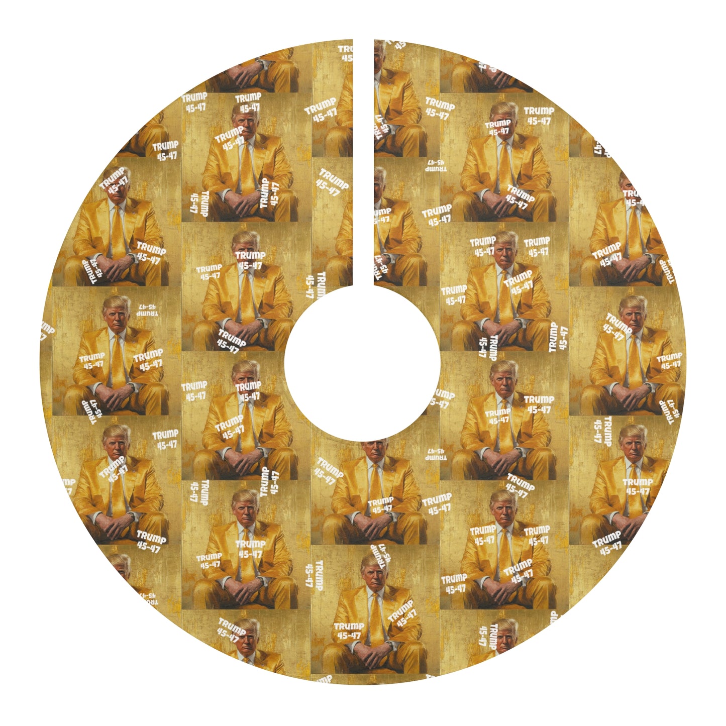 Trump gold Christmas Tree Skirts