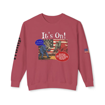 It’s on Trump cartoon print, Unisex Lightweight Crewneck Sweatshirt