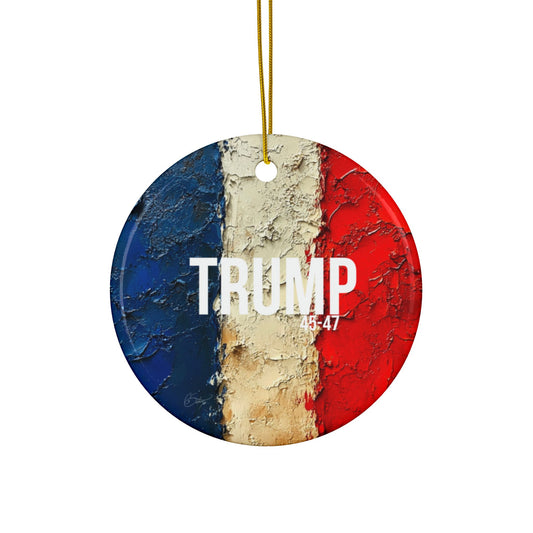 Red white and blue trump print Ceramic Ornaments, 2-Side Print, (1pc, 3pcs, 5pcs, 10pcs)