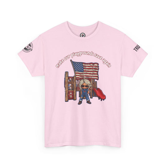 Make our playgrounds safe again trump print, Unisex Heavy Cotton Tee