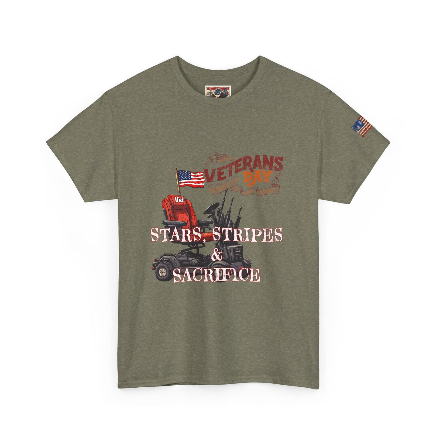 Patriotic Veterans day print ,Unisex Heavy Cotton Tee